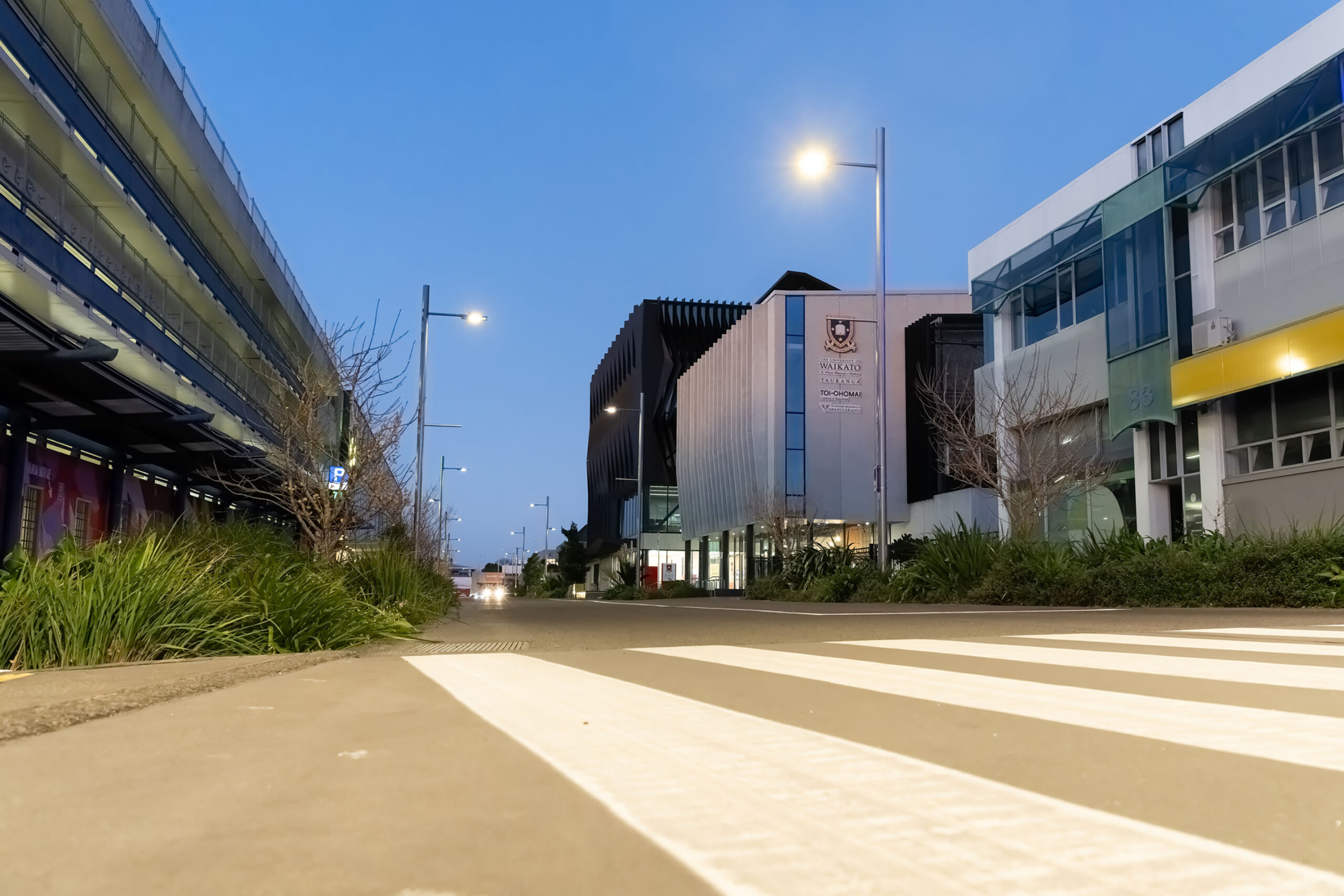 Waikato University and other commercial building on Durham Street